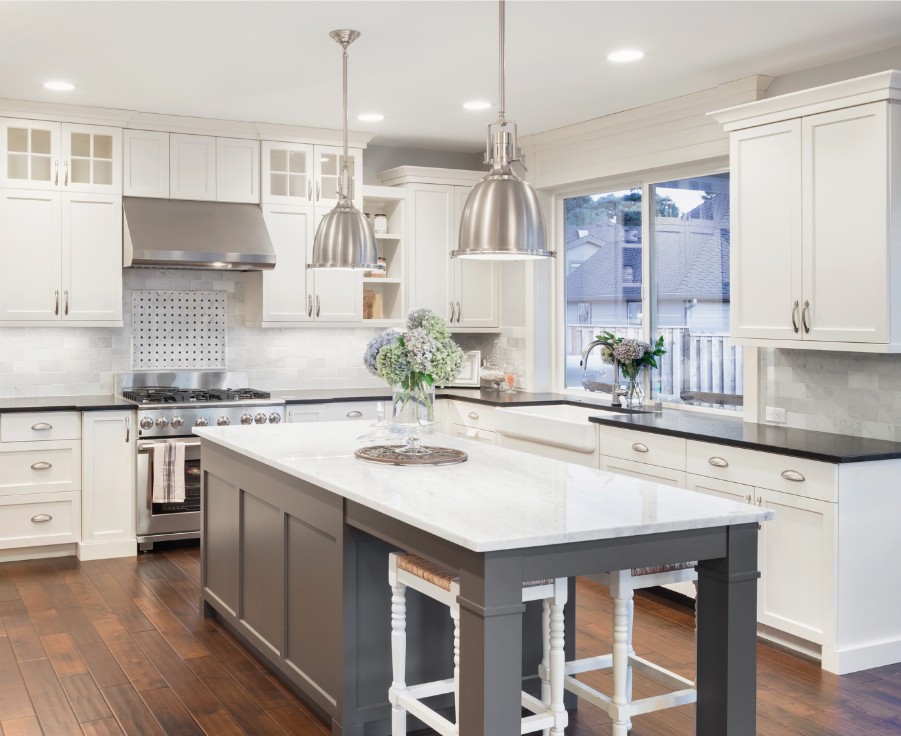 white and gray kitchen paint colors